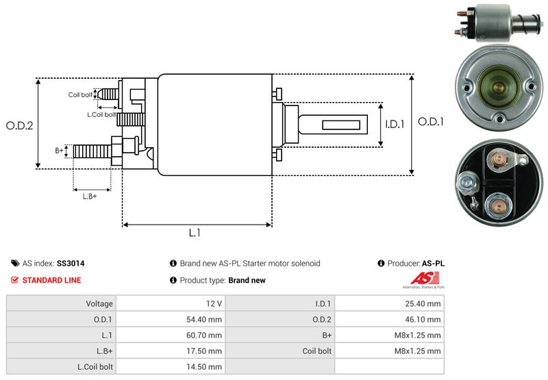 Magnetlülitus, starter, AS-PL SS3014