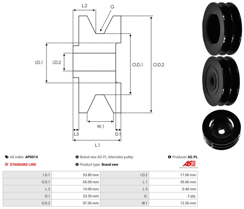 Rihmaratas, generaator, AS-PL AP0014