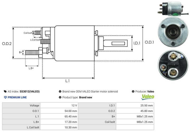 AS-PL SS3012(VALEO) Solenoid Switch, starter
