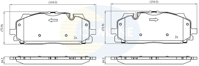 Comline Brake Pad Set, disc brake CBP02443