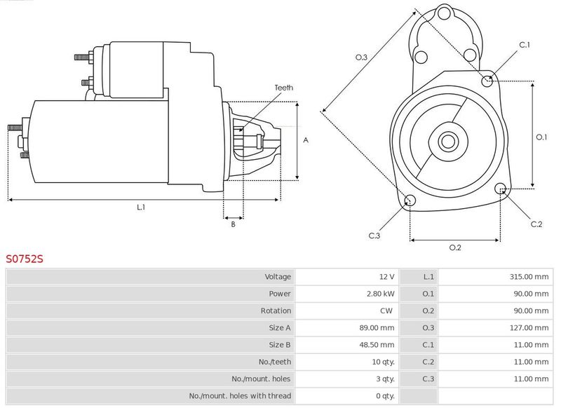 AS-PL S0752S Starter