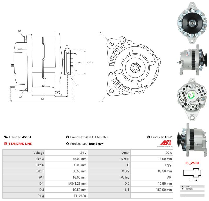 AS-PL A5154 Alternator