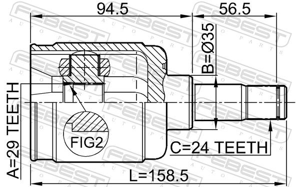 FEBEST 0511-CPLH Joint Kit, drive shaft