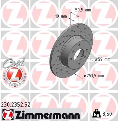 Гальмівний диск, Zimmermann 230.2352.52