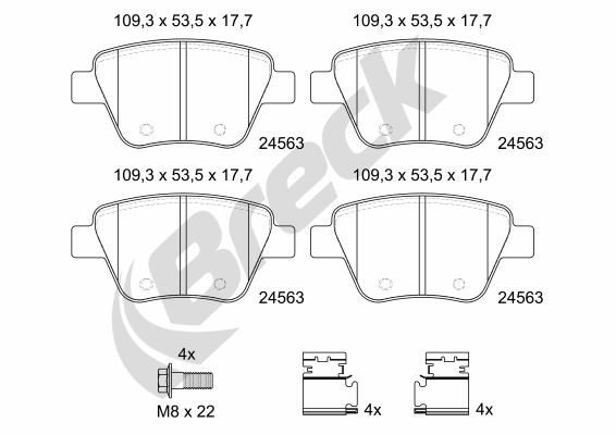 Bremsbelagsatz, Scheibenbremse