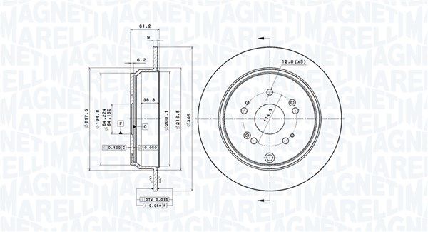 MAGNETI MARELLI féktárcsa 360406066601