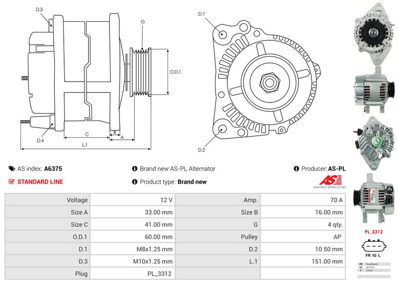 AS-PL A6375 Alternator