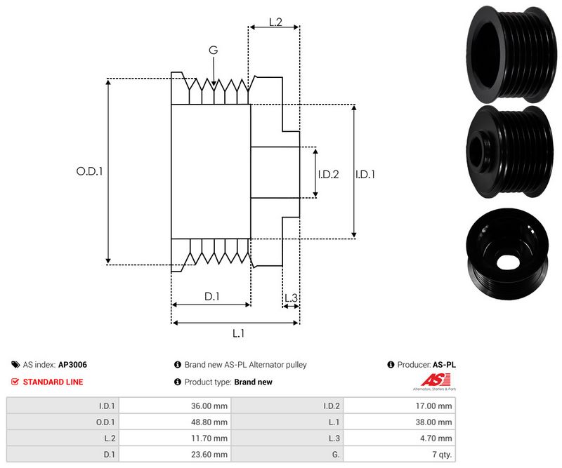 Rihmaratas, generaator, AS-PL AP3006