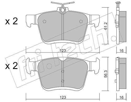 fri.tech. 967.0 Brake Pad Set, disc brake