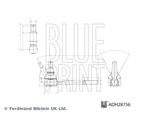 Наконечник, поперечна кермова тяга, Blue Print ADH28756