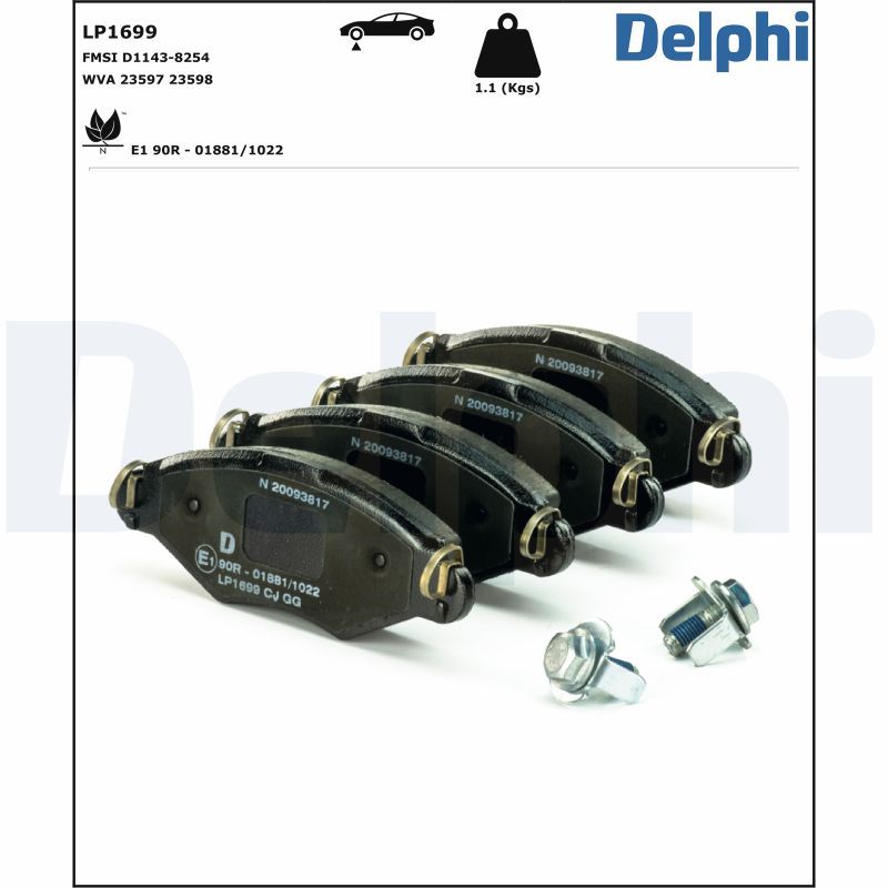 DELPHI LP1699 Brake Pad Set, disc brake