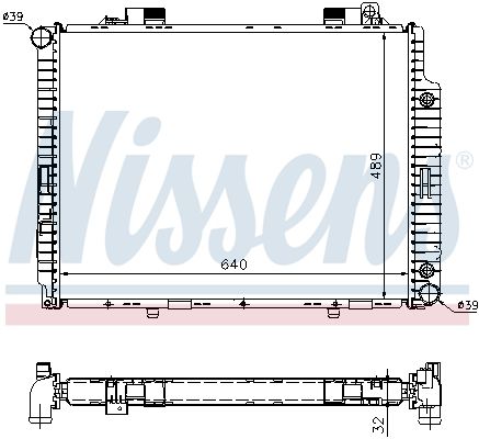 NISSENS MERCEDES Радіатор охолодження E290 TURBO DIESEL 96- 640x489x32