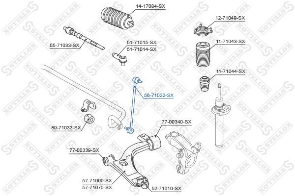 STELLOX 56-71022-SX Link/Coupling Rod, stabiliser bar