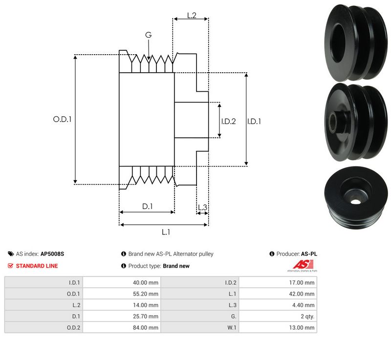 Rihmaratas, generaator, AS-PL AP5008S