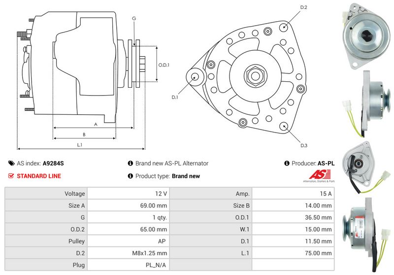 AS-PL A9284S Alternator
