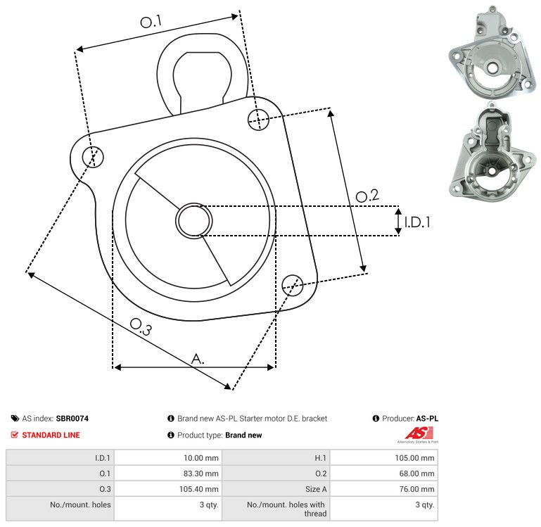 AS-PL SBR0074 Starter Lid, carburettor