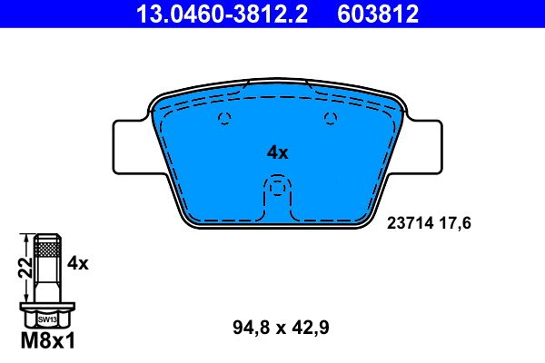 Set placute frana,frana disc 13.0460-3812.2 ATE