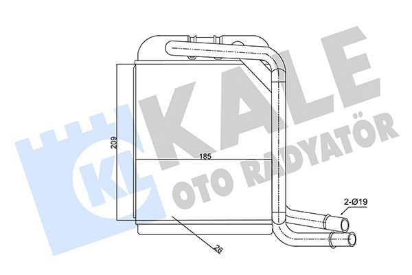 Теплообмінник, система опалення салону, Kale Oto Radyatör 347380