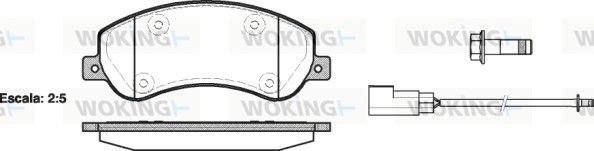 Колодки тормозные диск. перед. (пр-во Remsa) Ford Tourneo connect 1.8 02-13,Ford Transit 2.2 06-14 (P13503.02) WOKING