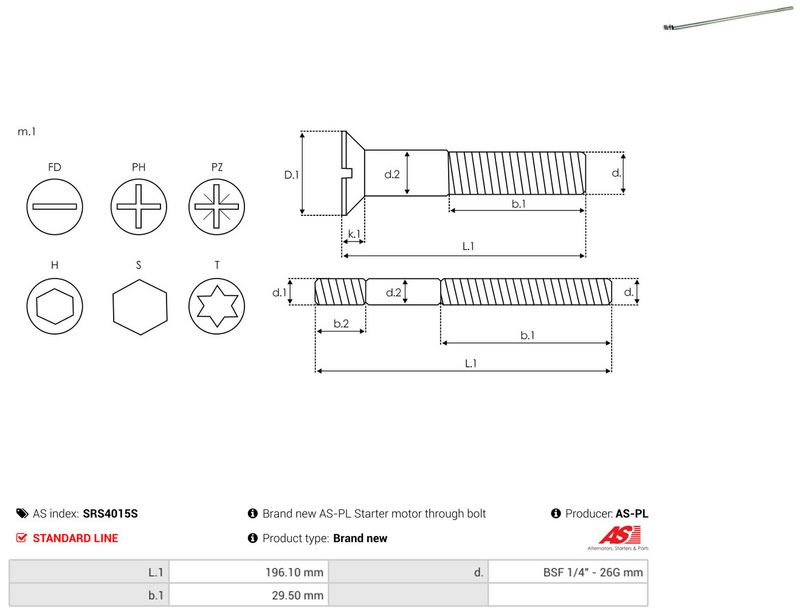 AS-PL SRS4015S Repair Set, alternator