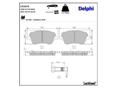 DELPHI LP2474 Brake Pad Set, disc brake