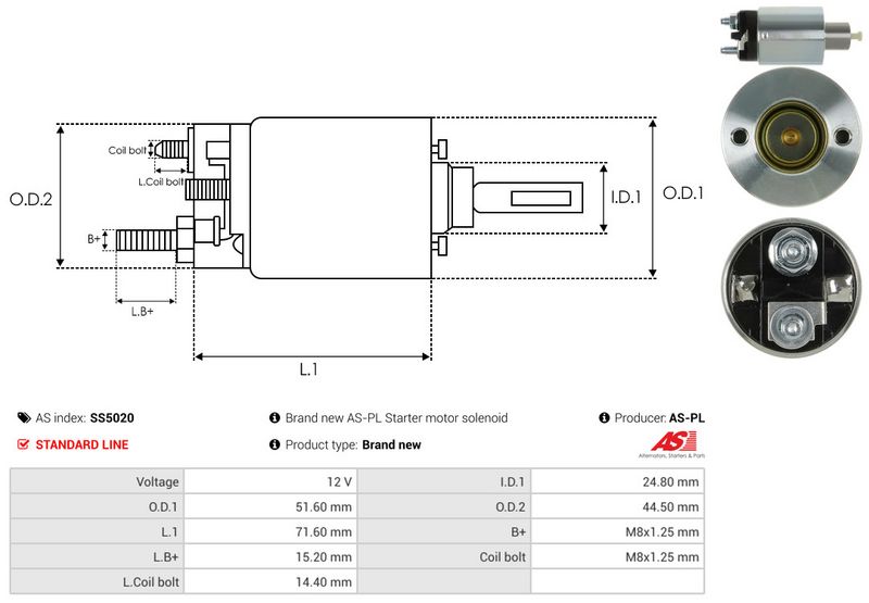 AS-PL SS5020 Solenoid Switch, starter