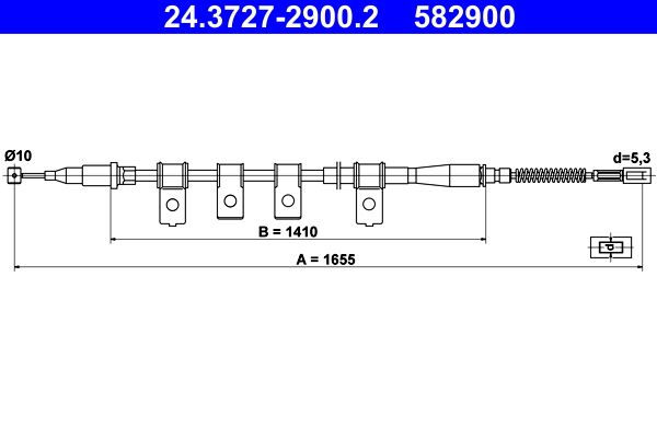 ATE Trekkabel, parkeerrem 24.3727-2900.2