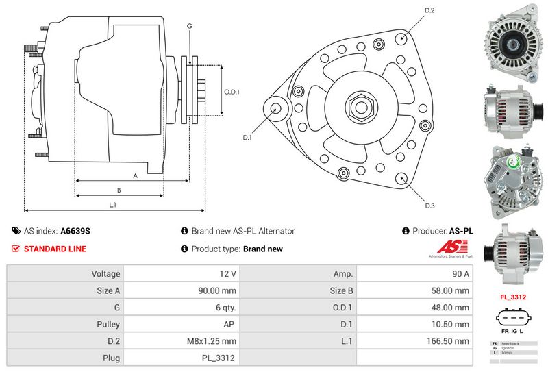 AS-PL A6639S Alternator