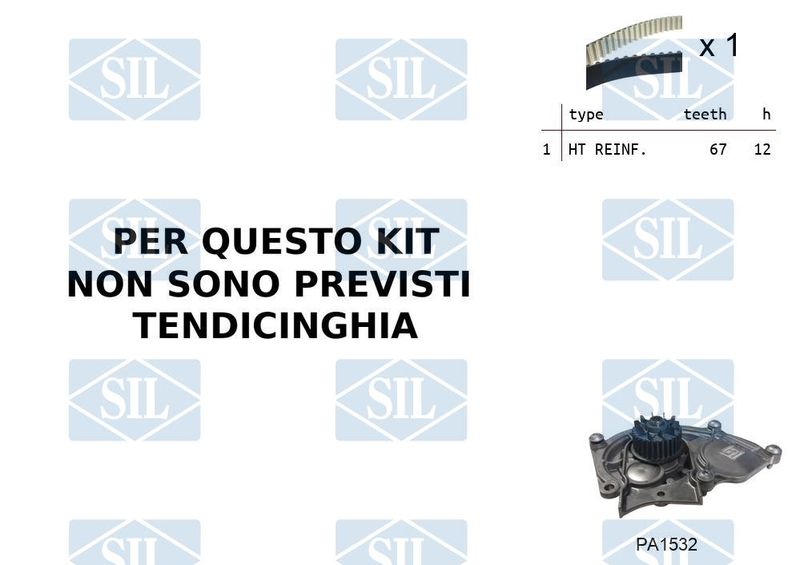 Saleri SIL Vízpumpa + fogasszíj készlet K1PA1532