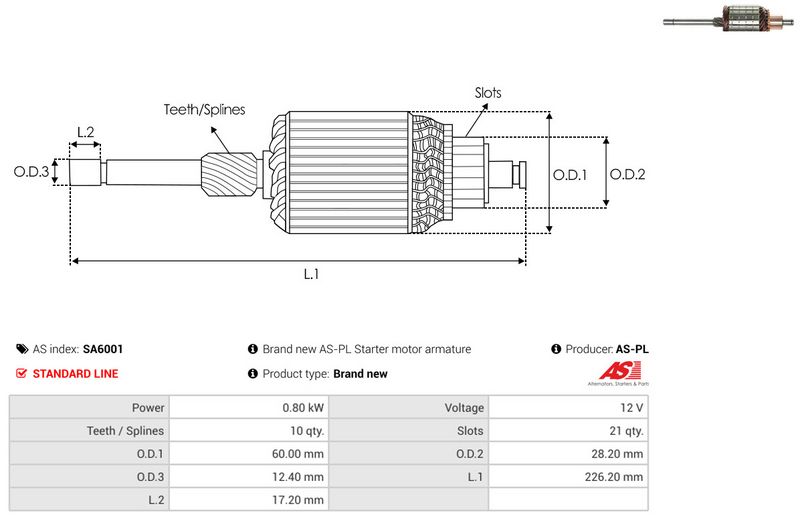 Ankur, starter, AS-PL SA6001