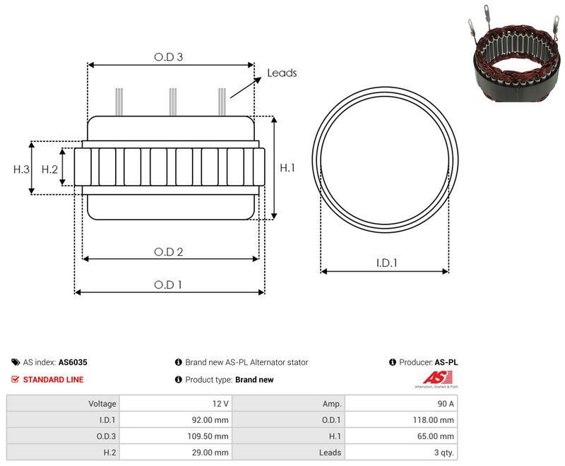 Staator, generaator, AS-PL AS6035