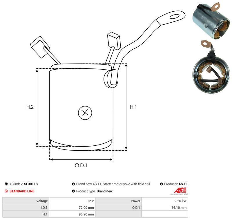 AS-PL SF3011S Field Winding, starter