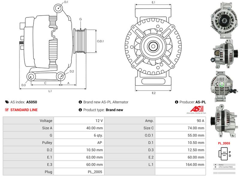 AS-PL A5050 Alternator