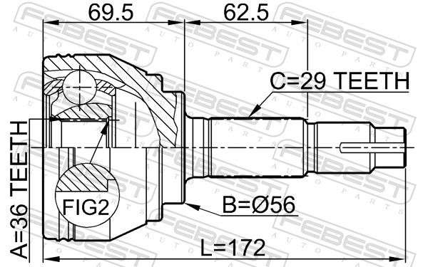 FEBEST 0210-075 Joint Kit, drive shaft