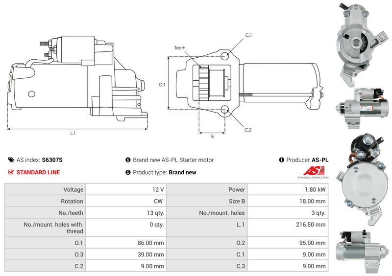 AS-PL S6307S Starter