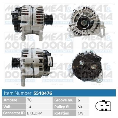 MEAT & DORIA Dynamo / Alternator 5510476