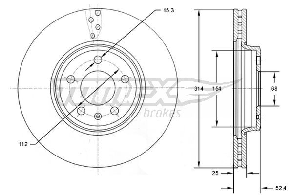 TOMEX Brakes féktárcsa TX 72-48