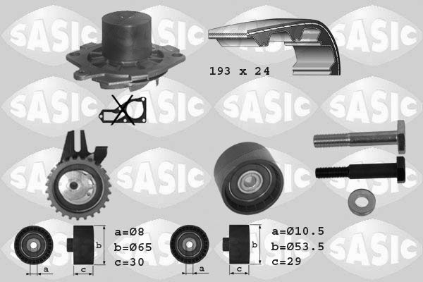 SASIC Vízpumpa + fogasszíj készlet 3906008