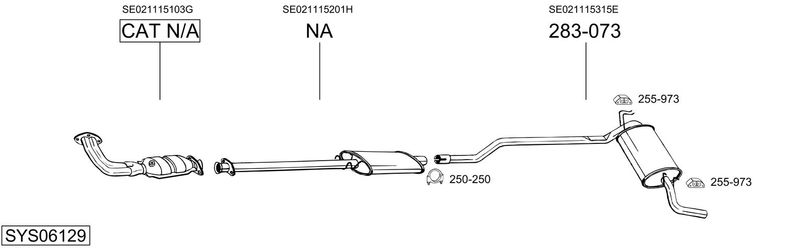 BOSAL kipufogórendszer SYS06129