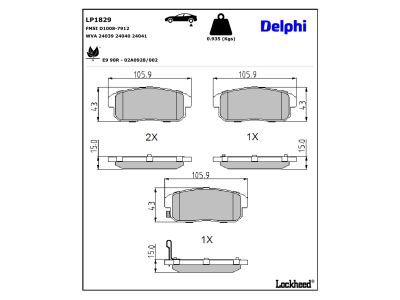 DELPHI LP1829 - Brake Pad Set, disc brake