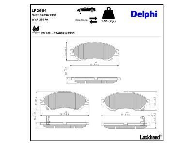 DELPHI LP2664 Diskinių stabdžių kaladėlių komplektas