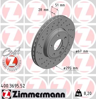 Гальмівний диск, Zimmermann 400.3695.52