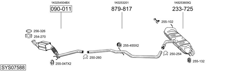 BOSAL kipufogórendszer SYS07588