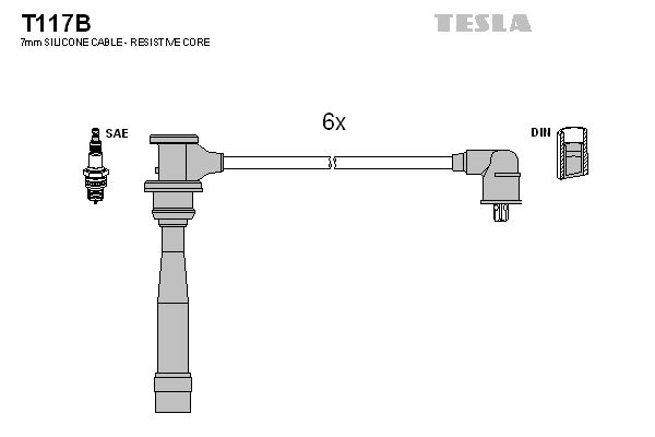 Комплект проводів високої напруги, Tesla T117B