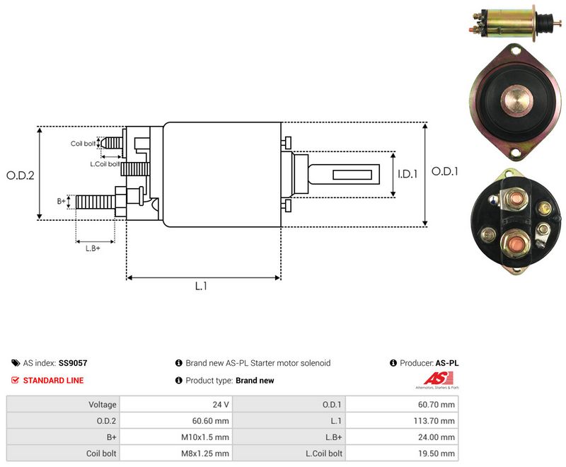 AS-PL SS9057 Solenoid Switch, starter