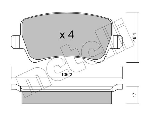 METELLI fékbetétkészlet, tárcsafék 22-0676-0