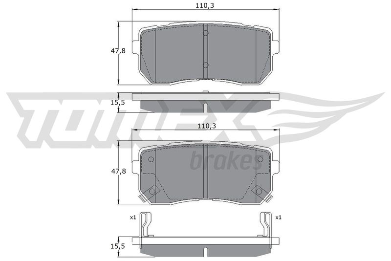 TOMEX Brakes TX 17-50 Комплект гальмівних накладок, дискове гальмо