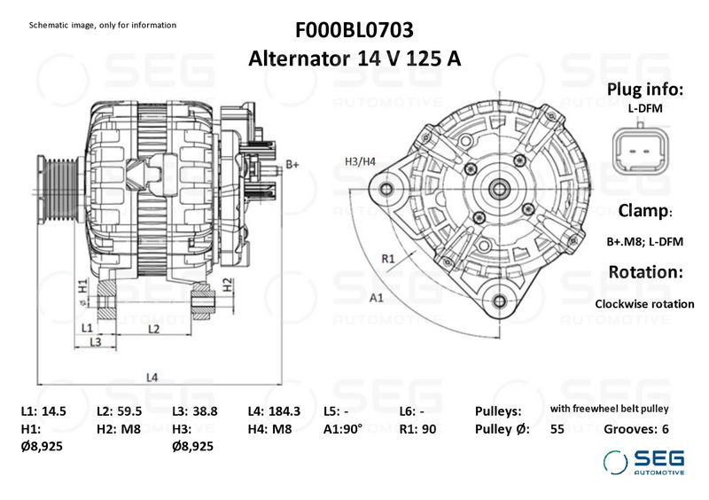 SEG Automotive F000BL0703 Alternator