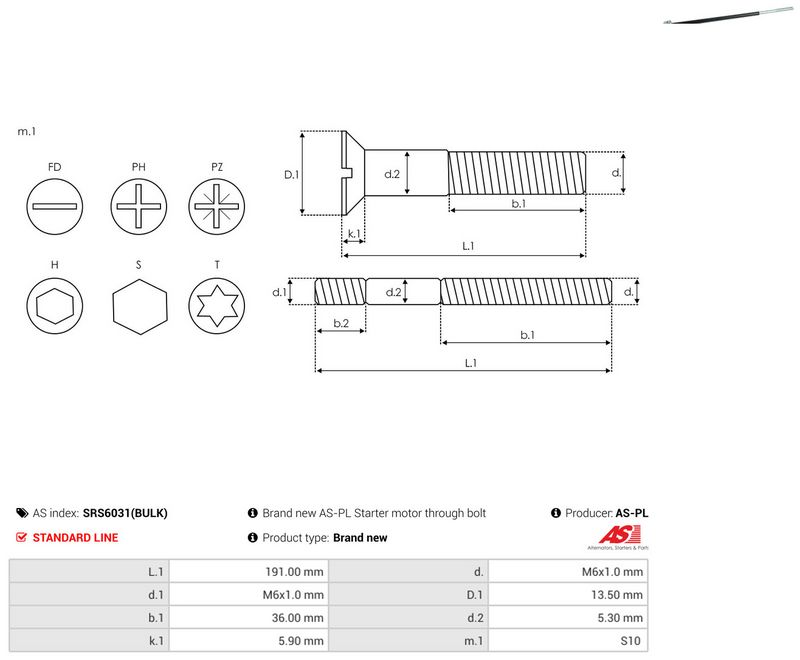 AS-PL SRS6031(BULK) Repair Set, alternator