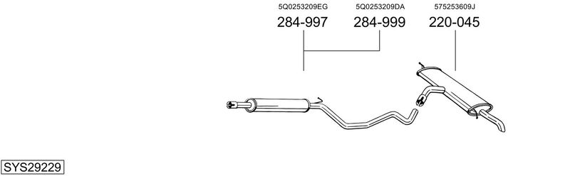 BOSAL kipufogórendszer SYS29229